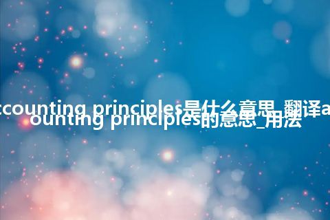 accounting principles是什么意思_翻译accounting principles的意思_用法