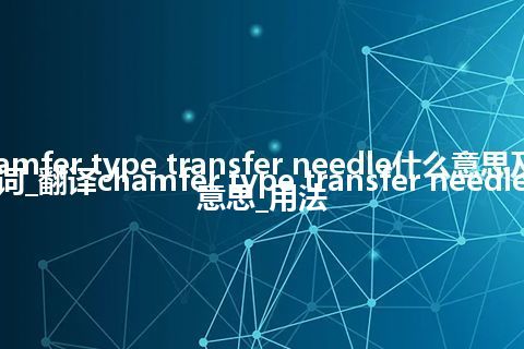 chamfer type transfer needle什么意思及同义词_翻译chamfer type transfer needle的意思_用法